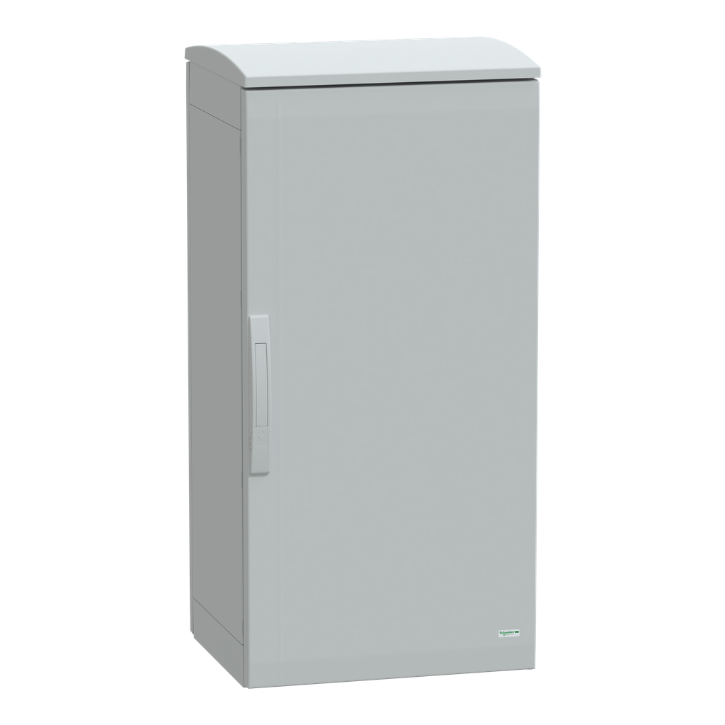 NSYPLAT1054G – Floor standing polyester enclosure, Thalassa PLA, plain door, ventilated canopy, 1000x500x420mm, IP44, IK10