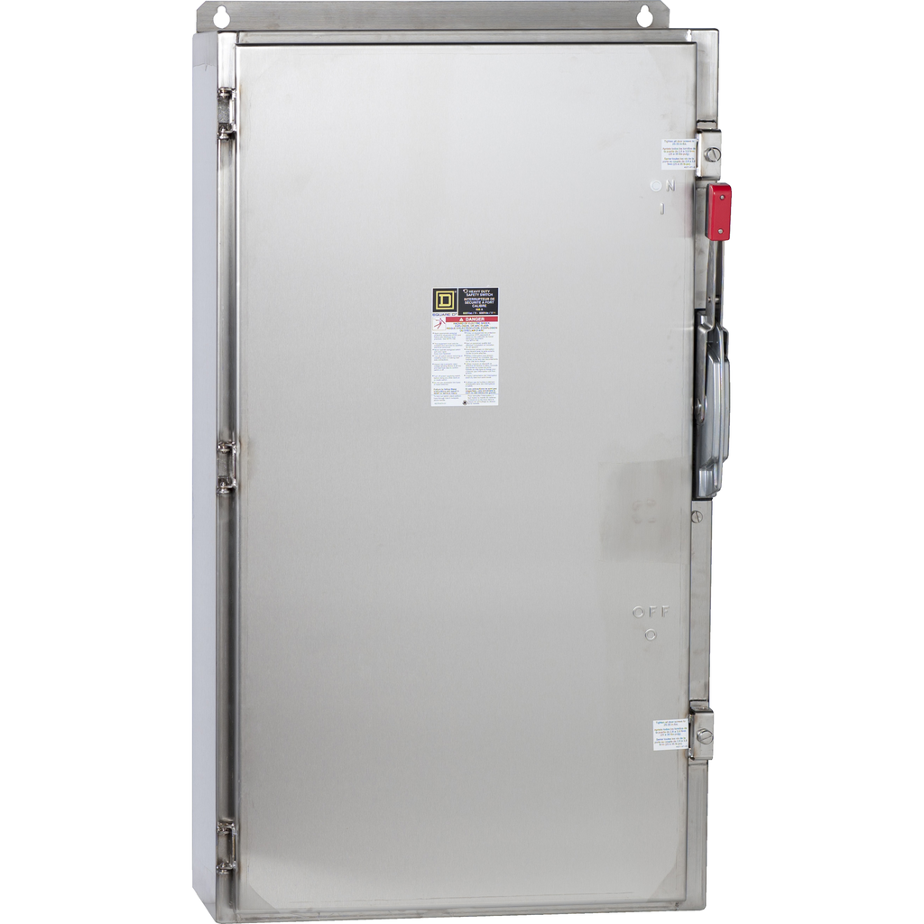 HU365SS – Safety switch, heavy duty, non fusible, 400A, 3 pole, 350hp, 600VAC/600 NDC, NEMA 4, 4X, 5, 316 steel,
