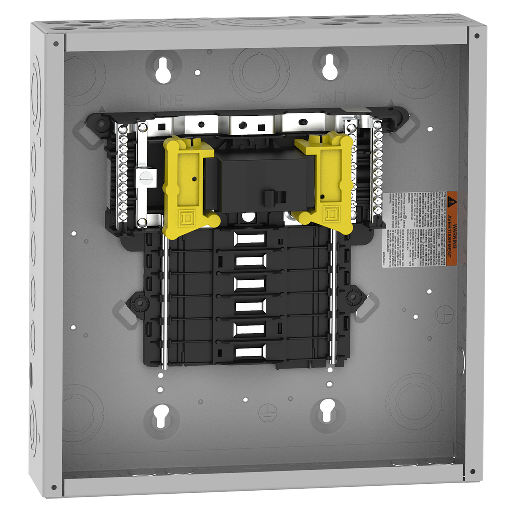 QO112M100P – Load center, QO, 1 phase, 12 spaces, 24 circuits, 100A convertible main breaker, NEMA1