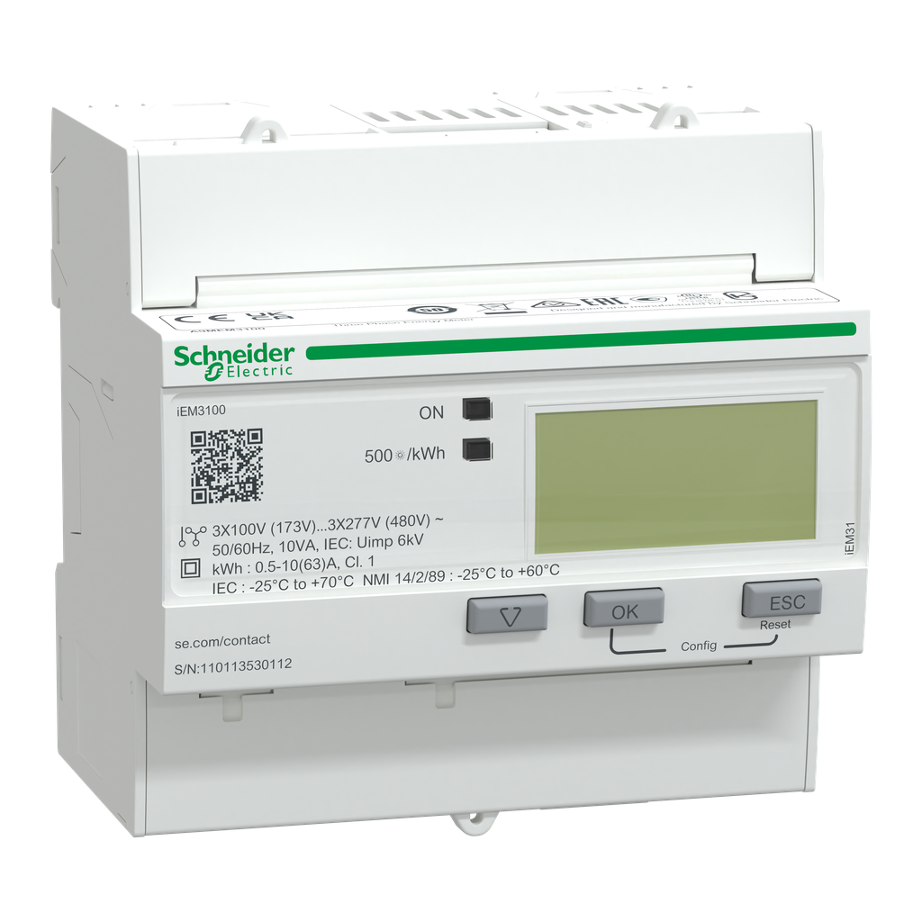 A9MEM3100 – iEM3000 energy meter – 63 A
