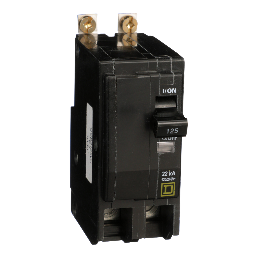 QOB2125VH – Mini circuit breaker, QO, 125A, 2 pole, 120/240VAC, 22kA, bolt on