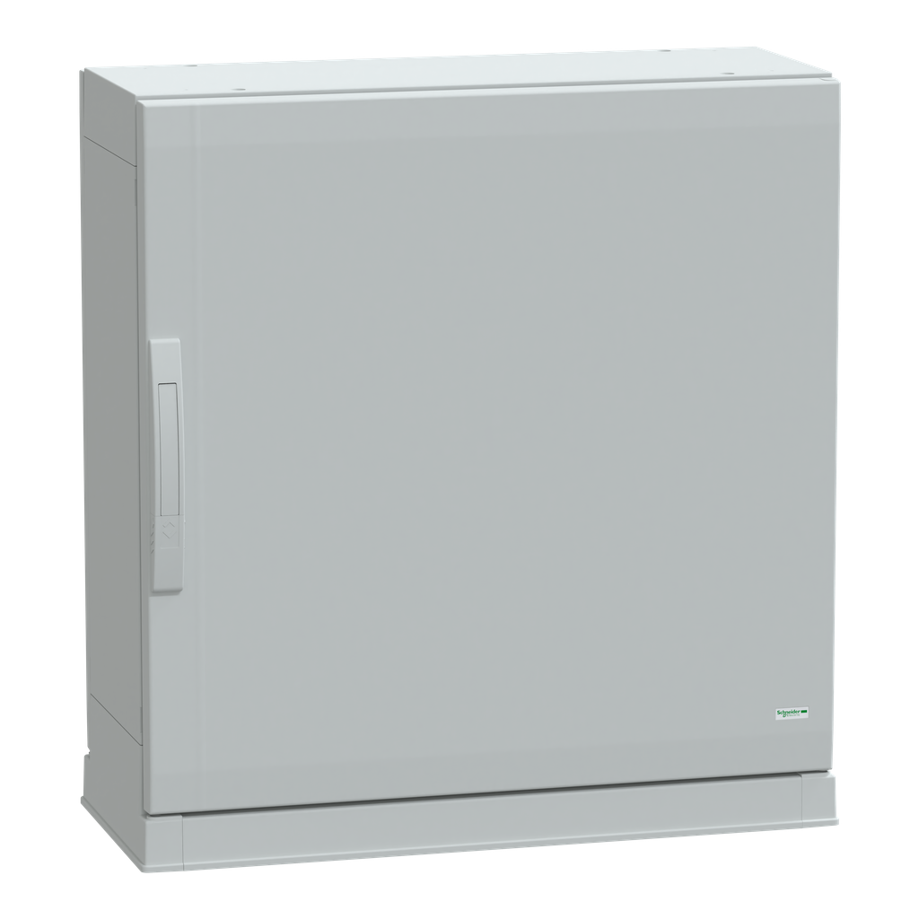 NSYPLAZ773G – Floor standing polyester enclosure, Thalassa PLA, plain door, open bottom, 750x750x320mm, IP54, IK10