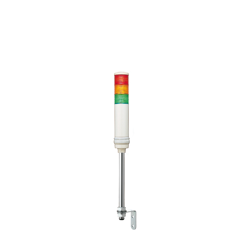 XVC6M35S – Complete pre wired monolithic tower light, Harmony XVC, plastic, red orange green, 60mm, tube mounting, steady or flashing, buzzer,IP23, 100…240V AC