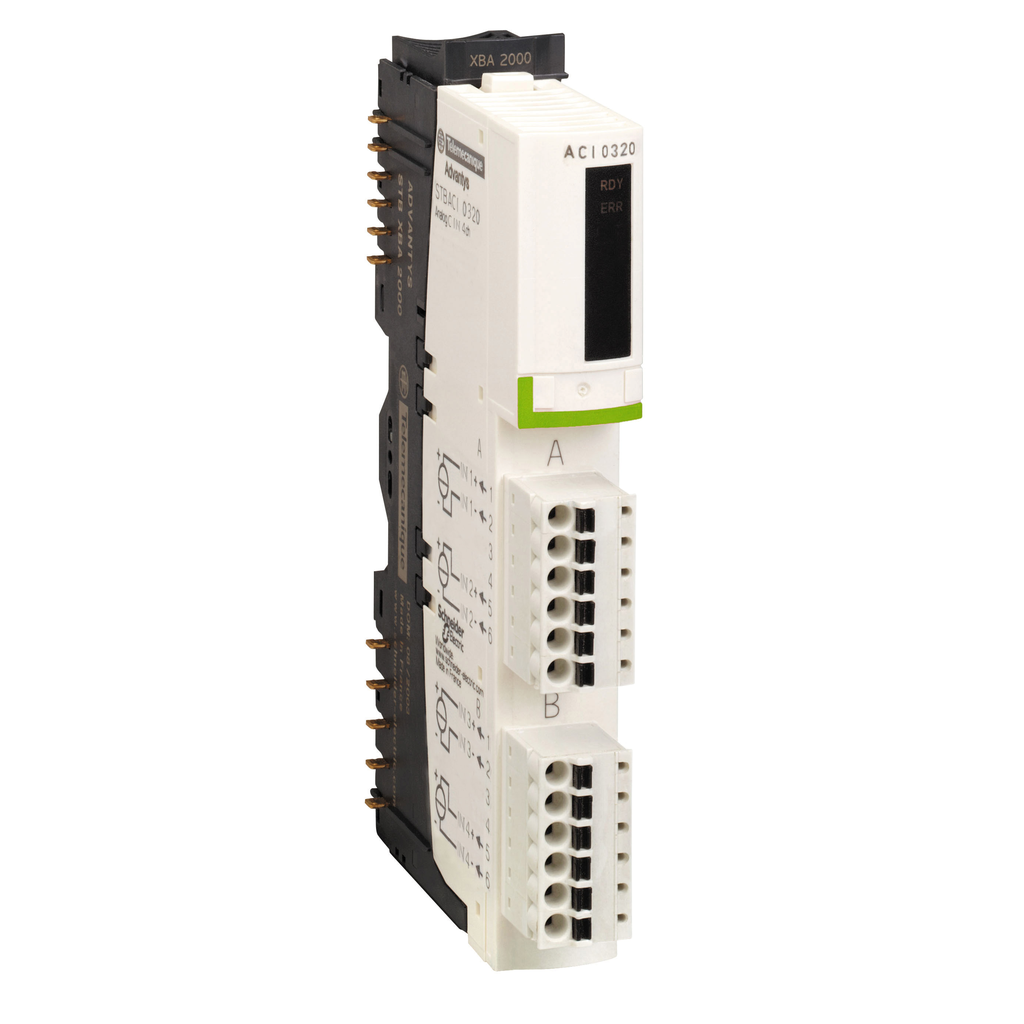 STBACI1230K – standard analog input kit, Modicon STB, 0 to 20mA, 2I, 12 bits