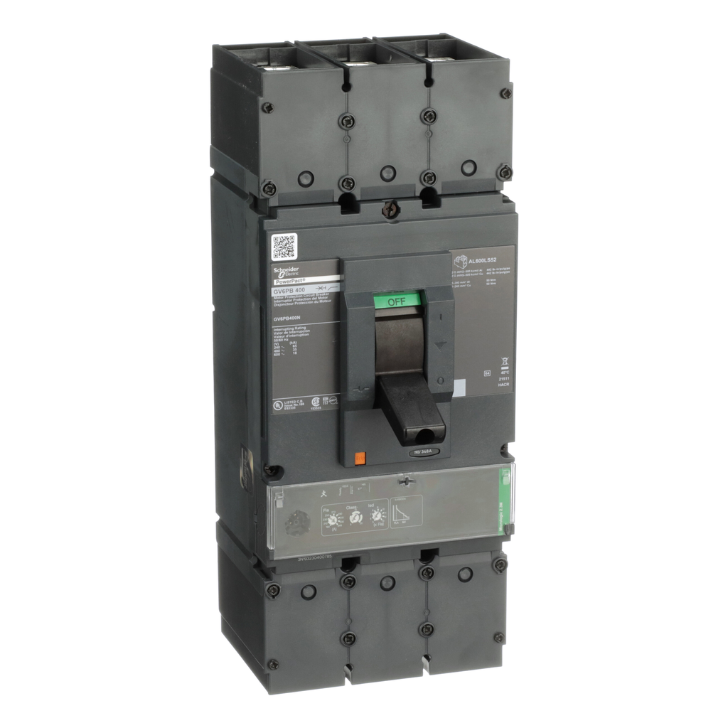 GV6PB400N – TeSys Motor Protection Circuit Breaker, 400A, 3P, 600V, 18kA