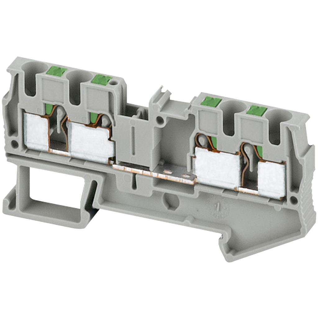 NSYTRP44 – Terminal block, Linergy TR, push-in type, feed through, 4 points, 4mm², grey, set of 50