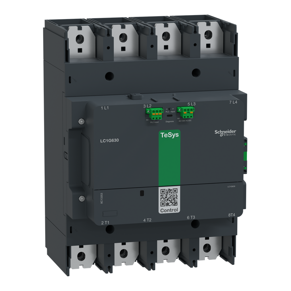LC1G8004LSEA – Contactor, high power, TeSys Giga 800, 4 pole/NO, AC-1 =440V 1050A, 200-500VAC/DC coil