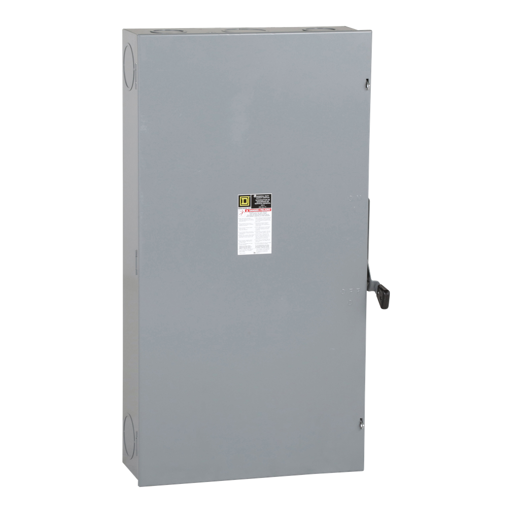 DU325 – Safety switch, general duty, non fusible, 400A, 3 pole, 3 wire, 125hp, 240VAC, NEMA 1