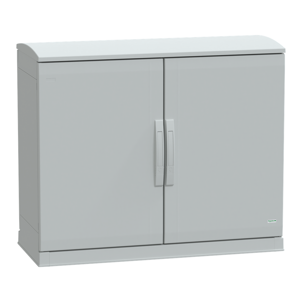 NSYPLAZT7104G – Floor standing polyester enclosure, Thalassa PLA, open bottom, ventilated canopy, 750x1000x420mm, IP44, IK10