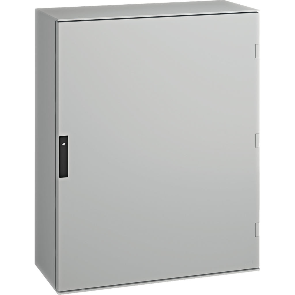 NSYPLM108BG – Wall mounted polyester enclosure, Thalassa PLM, plain door, with bakelite plate, 1056x852x350mm, IP66, IK10, RAL 7035