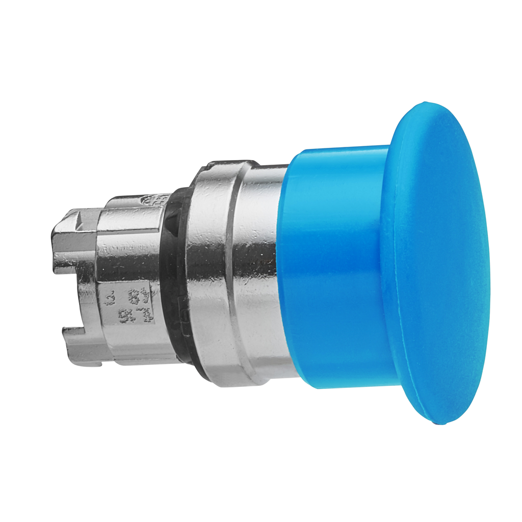 ZB4BC6 – Head for non illuminated pushbutton, Harmony XB4, mushroom 40mm, metal, blue, 22mm, spring return