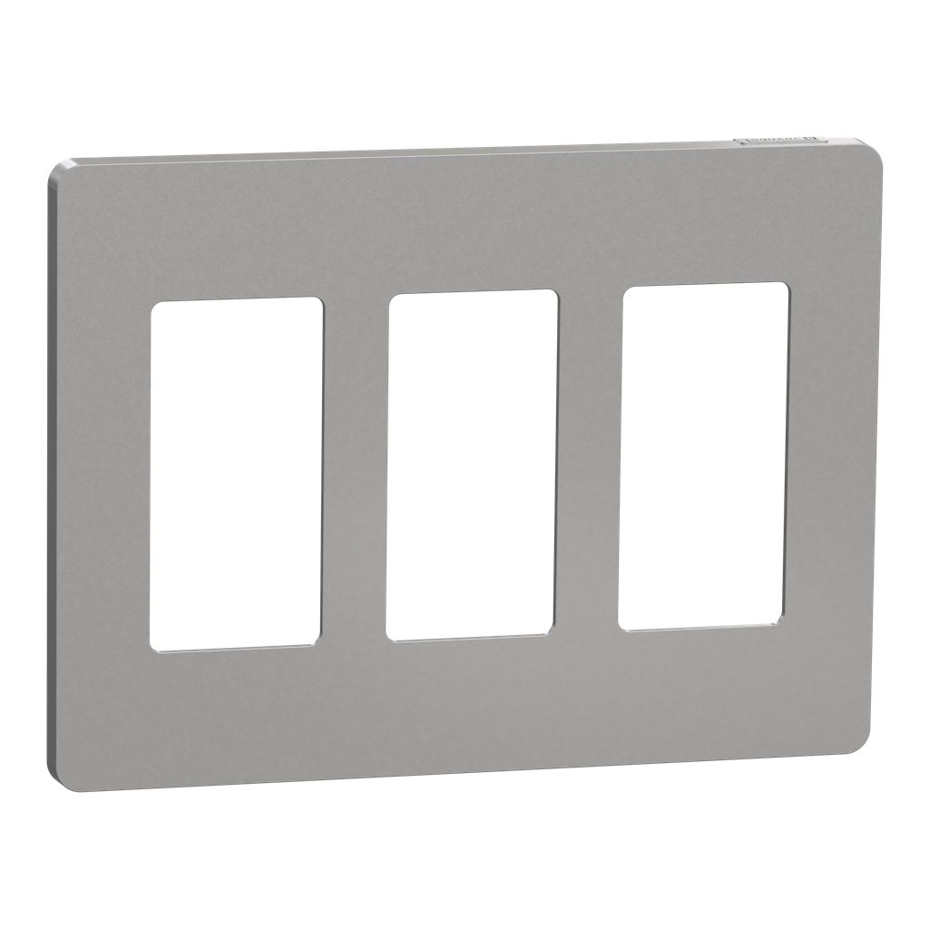 SQWP141003GY – Cover frame, X Series, 3 gangs, screwless, gray, matte finish