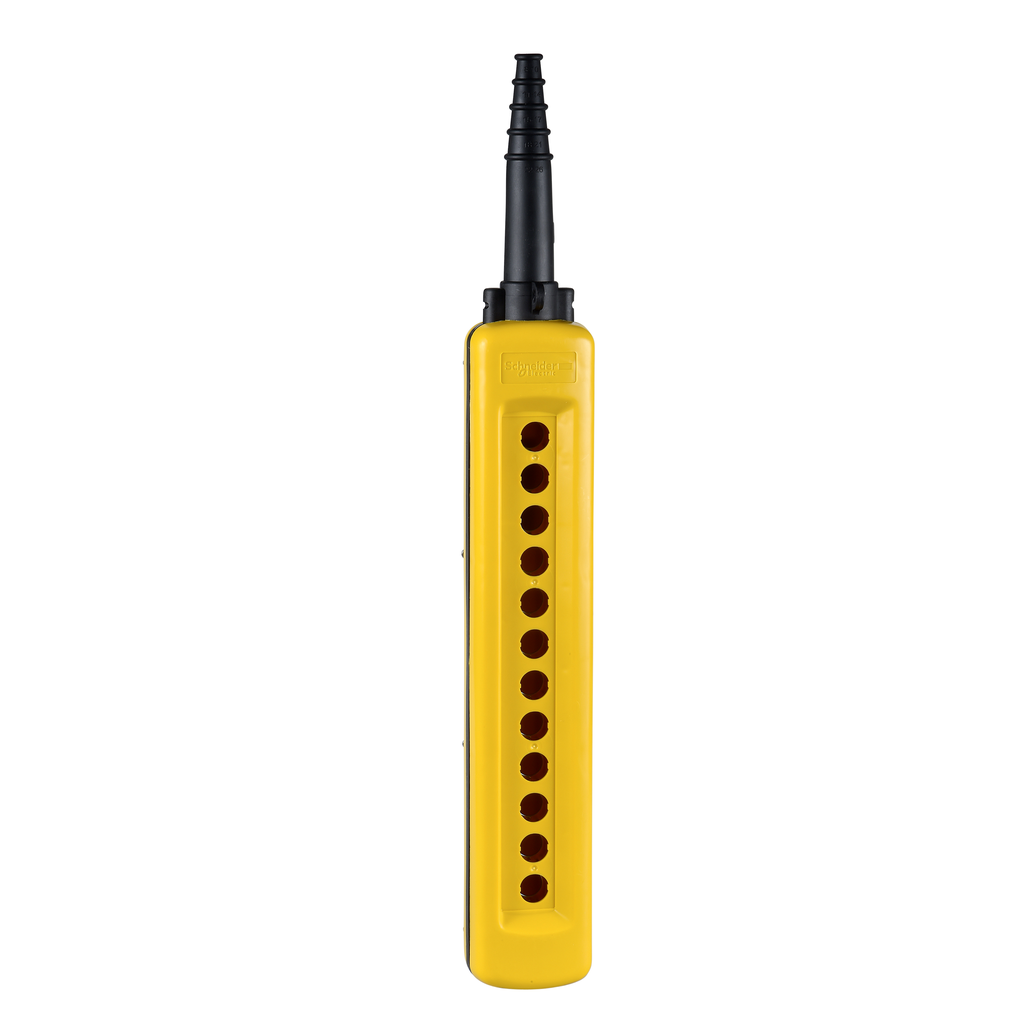 XACA12H7 – Empty pendant control station, Harmony XAC, plastic, yellow, 12 cut outs, UL CSA certified