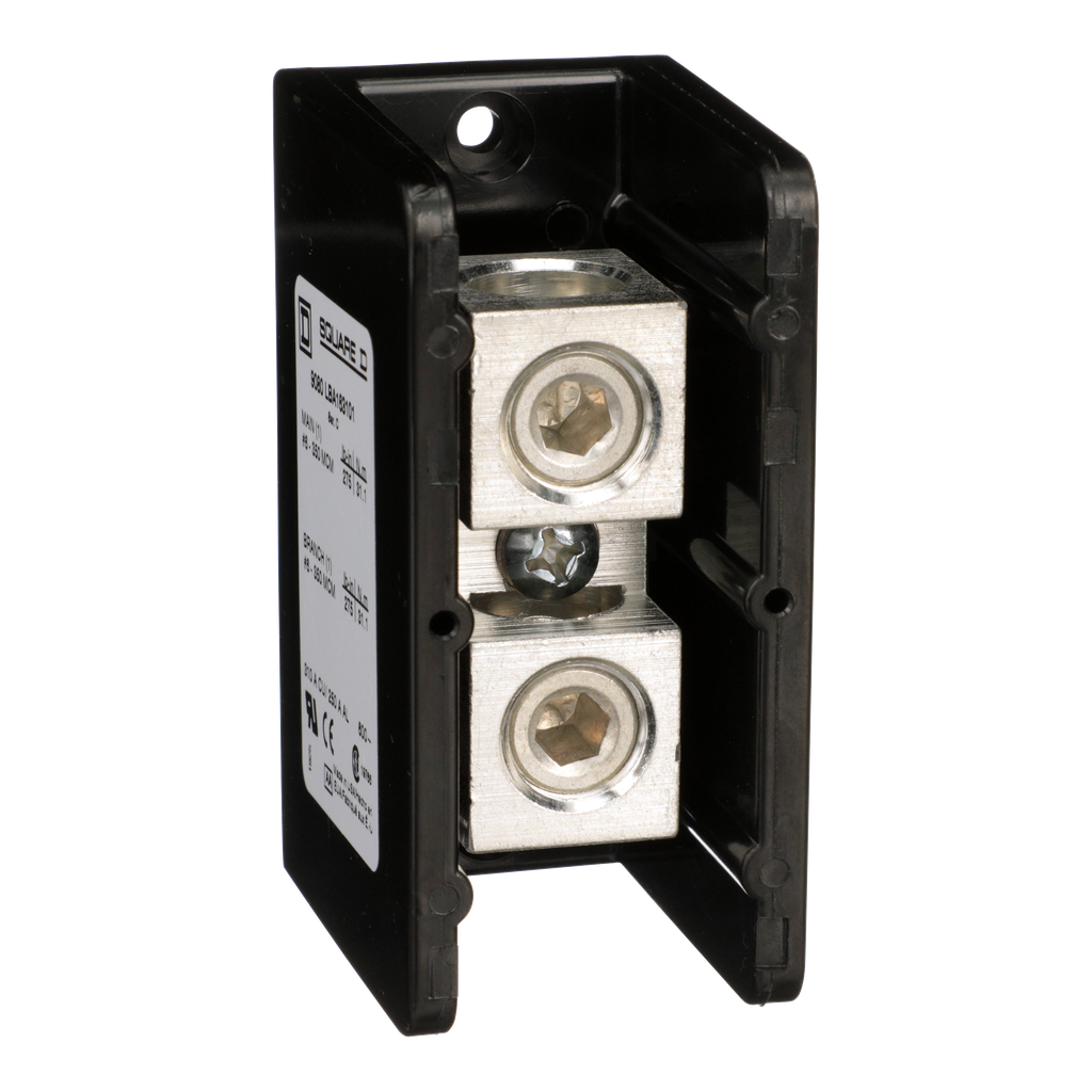 9080LBA163101 – Power distribution block, Linergy, 1 pole, 1 line, 1 load, 310A Cu, 250A Al, 600V