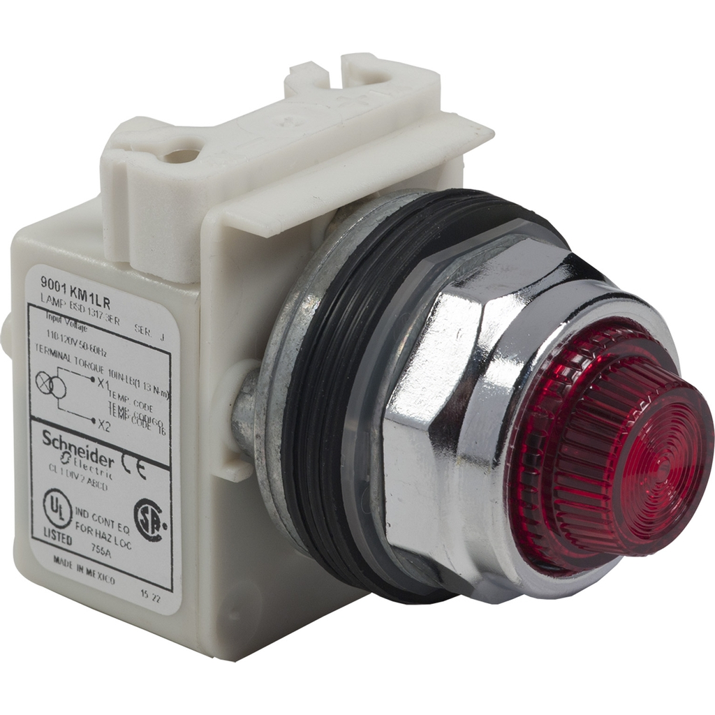 Mayer-DDS-Pilot light, Harmony 9001K, metal, polycarbonate, fresnel, green, 30mm, LED green, 110...120V-1