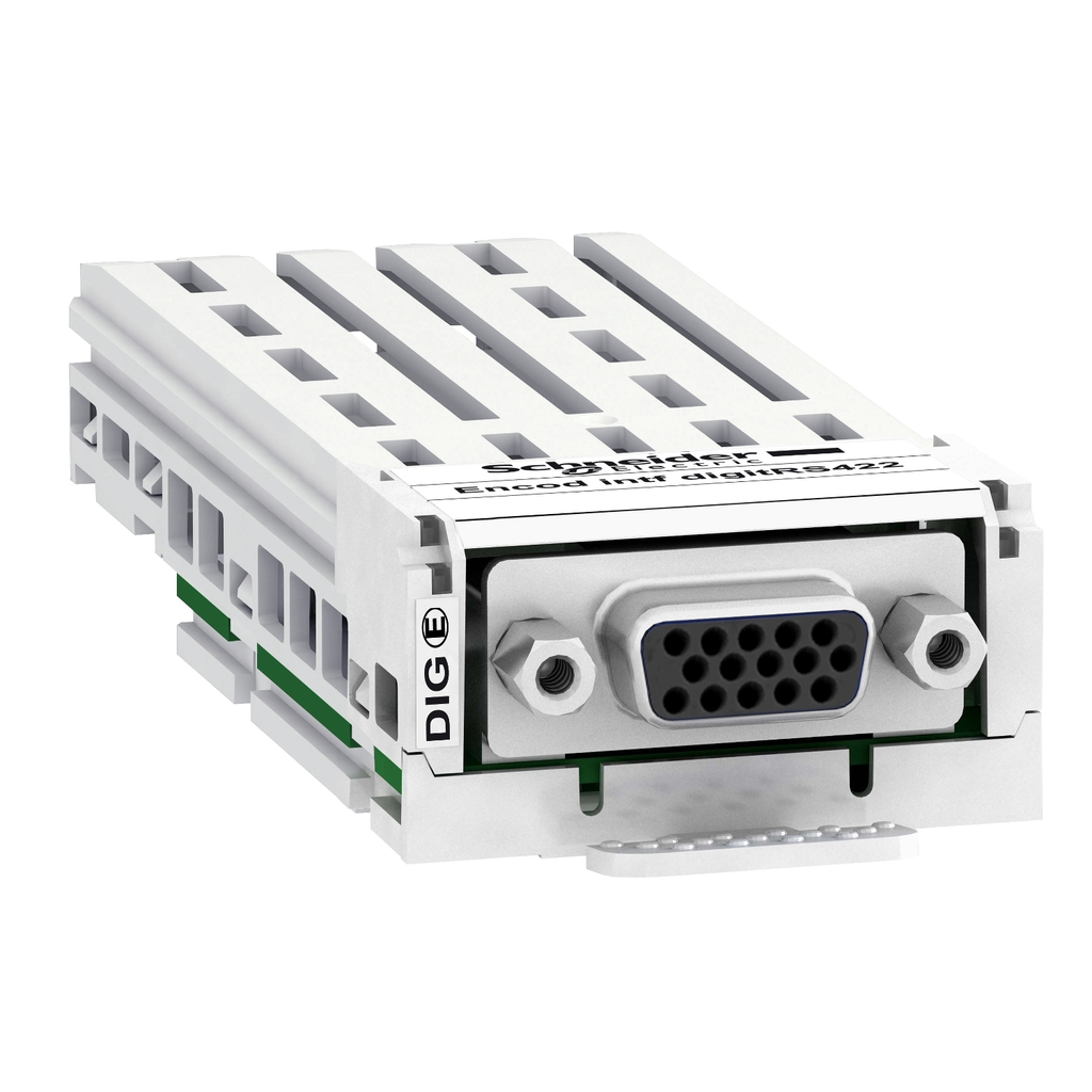 Mayer-DDS-digital encoder interface module, Altivar, 5 to 24V, with RS422 compatible, 1 female high density SUB D15 connector-1