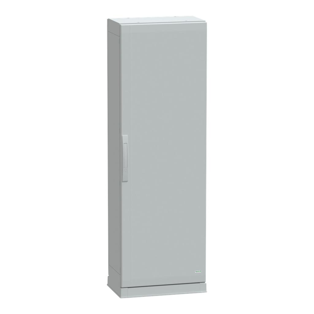NSYPLAZ1553G – Floor standing polyester enclosure, Thalassa PLA, plain door, open bottom, 1500x500x320mm, IP54, IK10