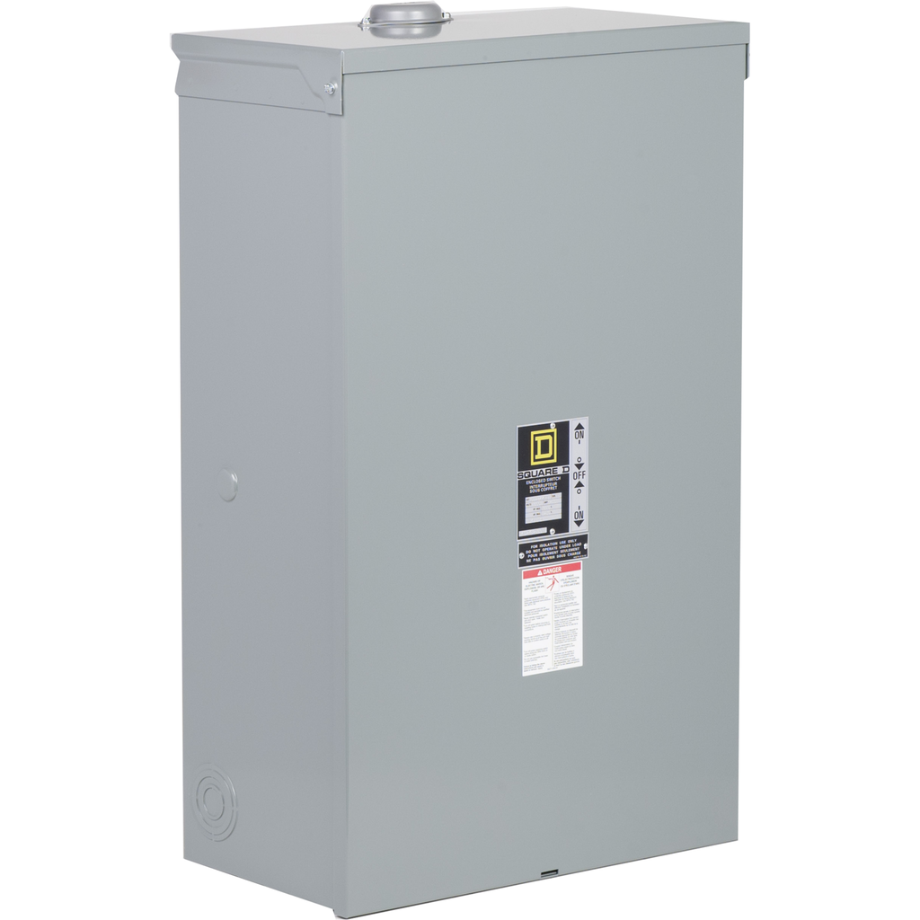 C82344RB – Safety switch, double throw, non fusible, 200A, 480VAC, 250VDC, 3 poles, 15HP, NEMA 3R with bolt on hub provision
