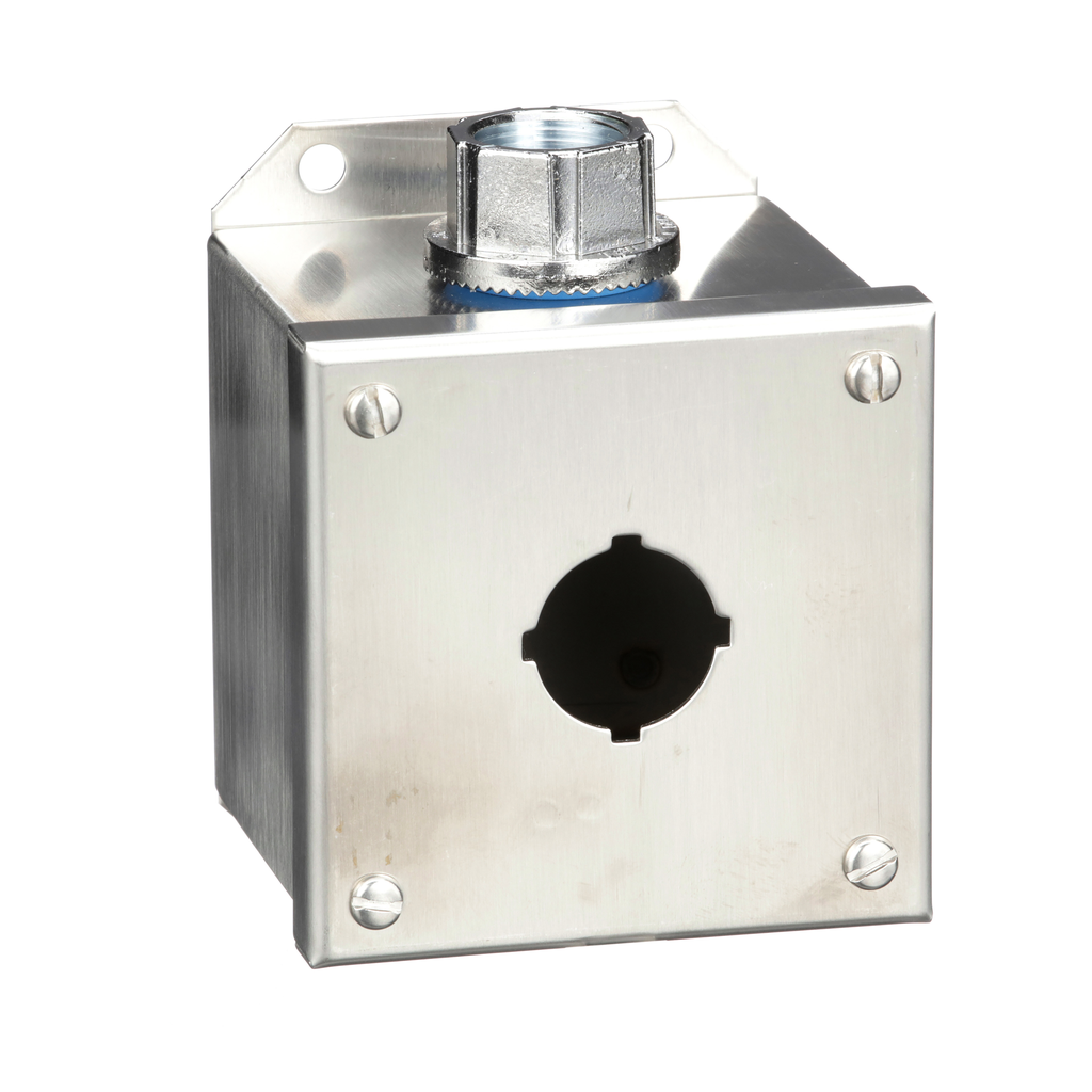 9001KYSS1 – 30mm Push Button, Types K or SK, empty push button enclosure, stainless steel, one 30 mm hole, NEMA 4, 4X and 13