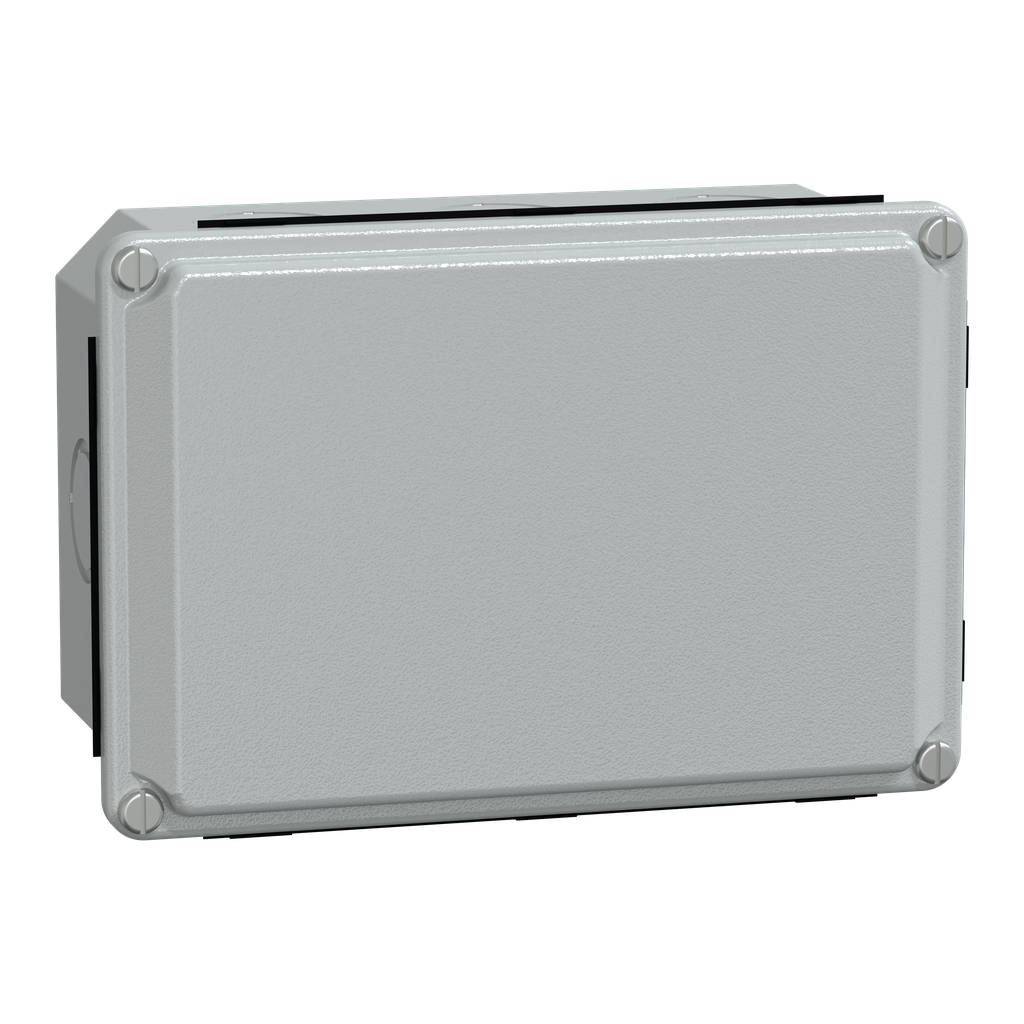 NSYDB1510M – Metal industrial cut-out box – low plain cover – H155xW105xD61 – IP55 – grey