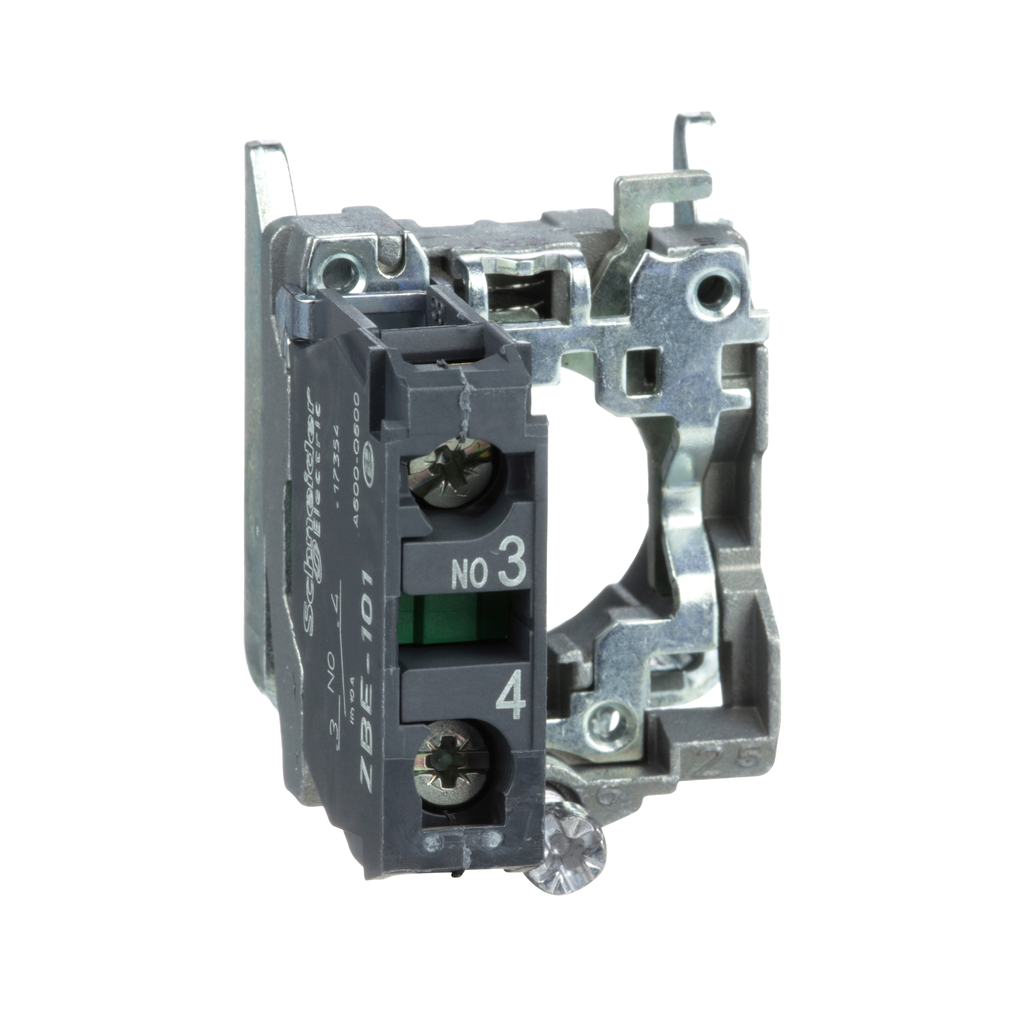 ZB4BZ101 – Harmony, 22mm Push Button, XB4B operators, contact block, with mounting collar, 1 NO, screw clamp terminal