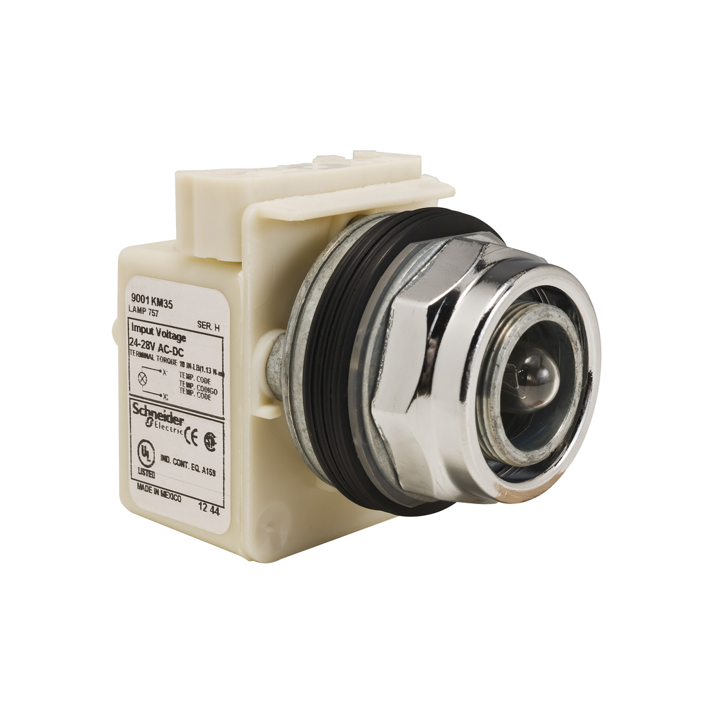 9001KP35 – Head for pilot light, Harmony 9001K, metal, without cap, 30mm, 24…28V