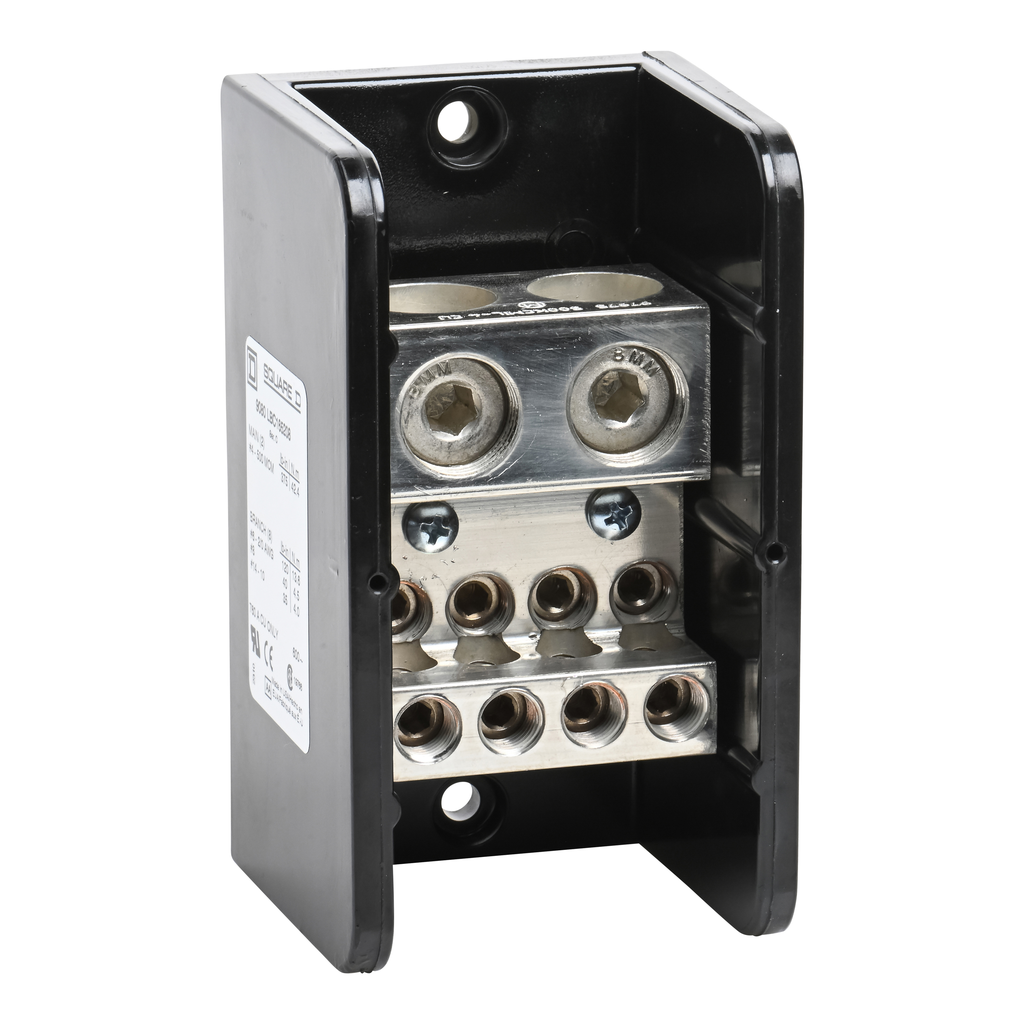 9080LBC165208 – Power distribution block, Linergy, 1 pole, 2 line, 8 load, 760A Cu, 600V