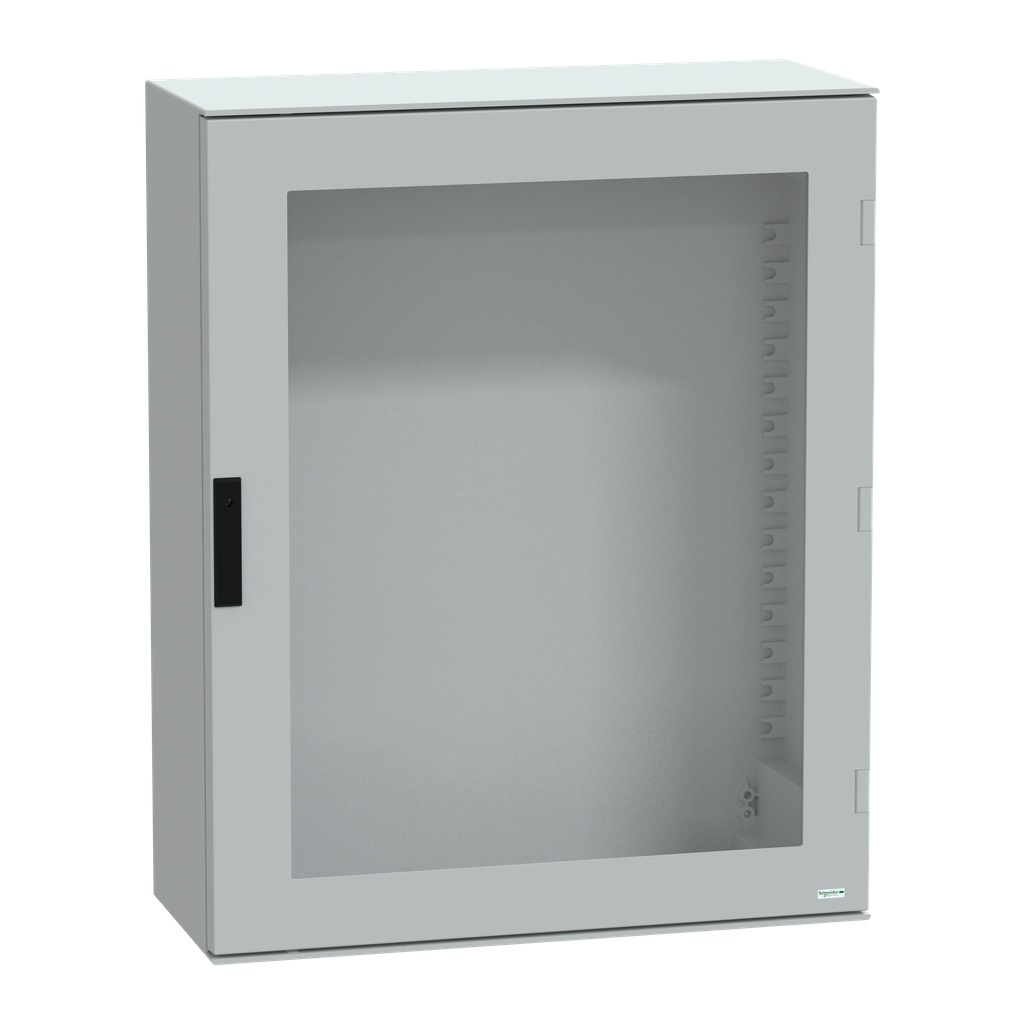 NSYPLM108TG – Wall mounted polyester enclosure, Thalassa PLM, glazed door, 1056x852x350mm, IP66, IK08, RAL 7035