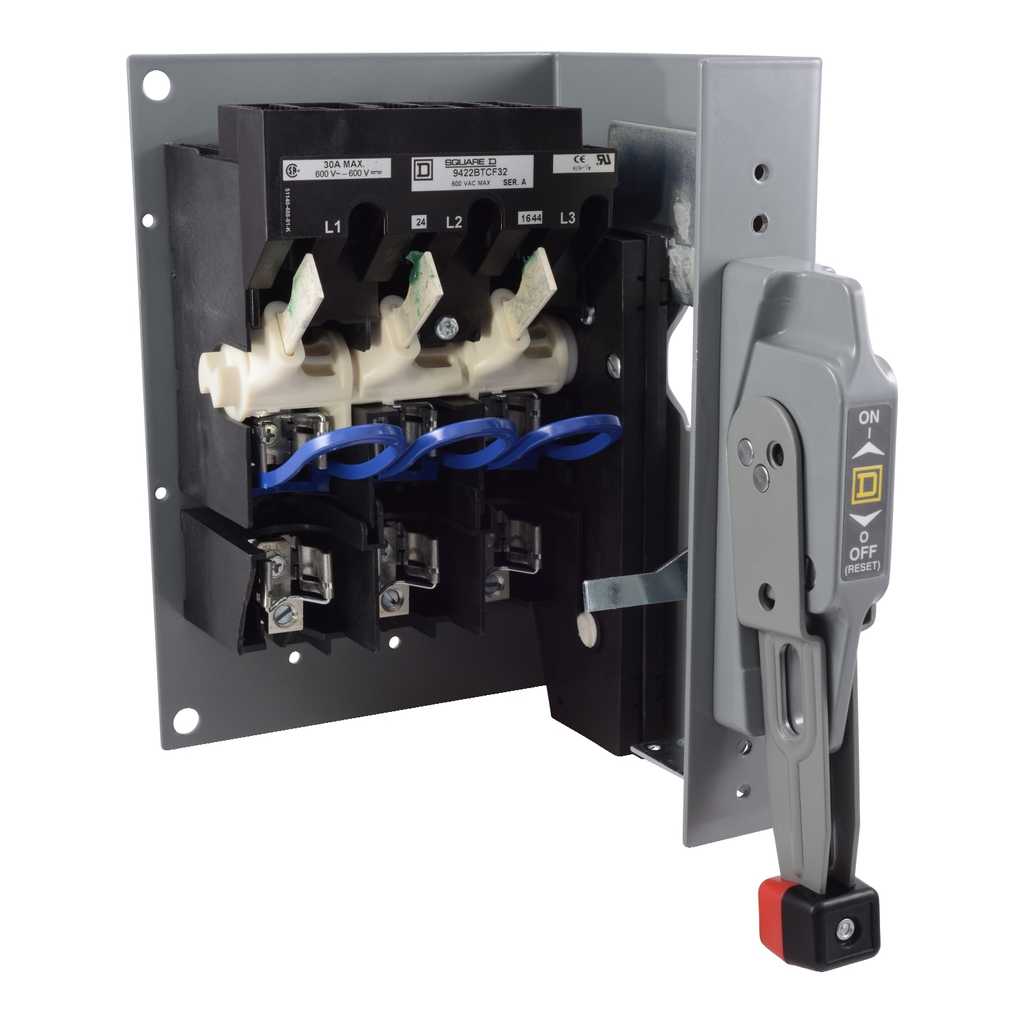 Mayer-DDS-Operating mechanism, flange mounted, fixed depth assembly, 30A, 600V, fuseholder, switch mechanism, 6 inch handle-1