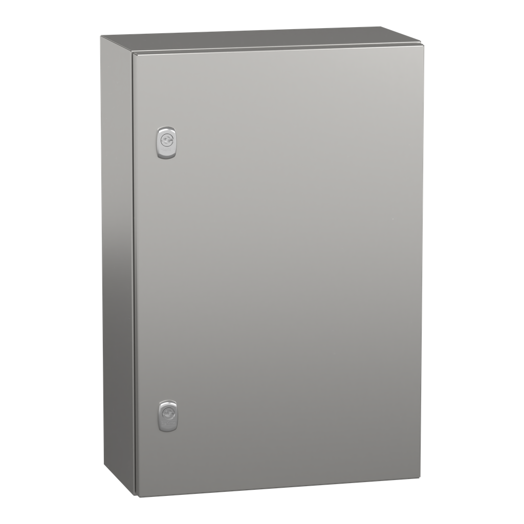 NSYS3X6420 – Wall mounted enclosure, PanelSeT S3X, stainless steel 304L, plain door, 600x400x200mm, IP66