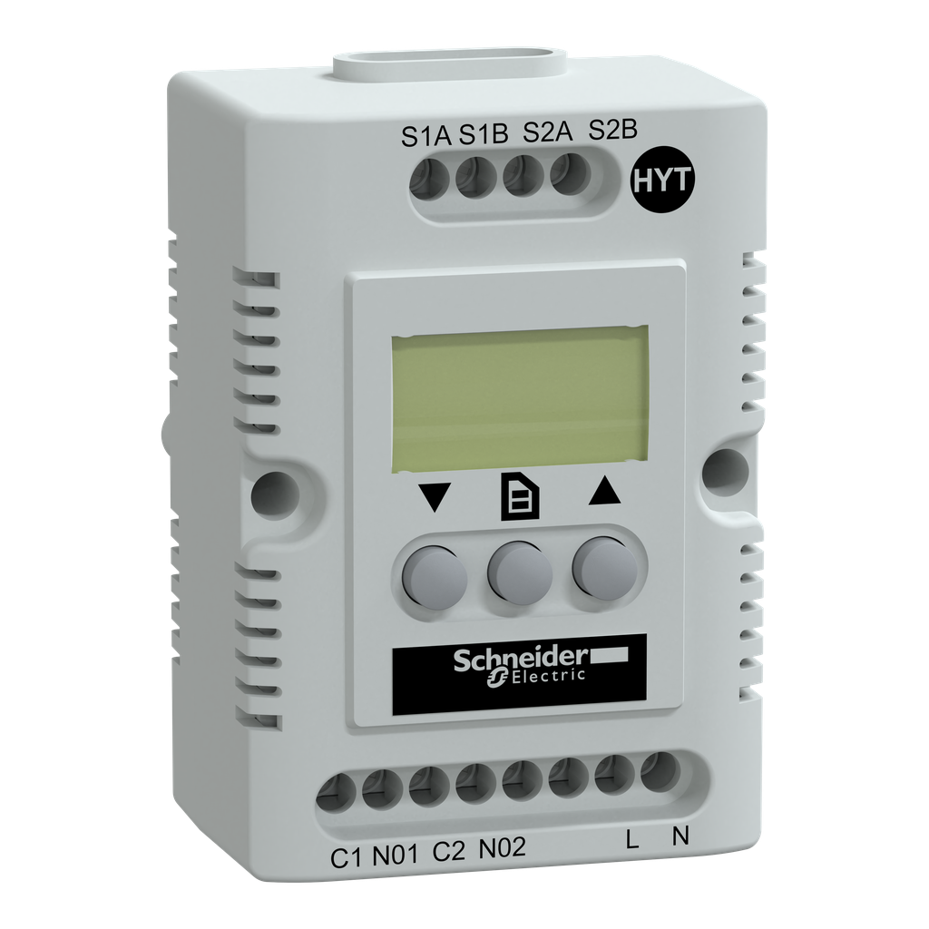 NSYCCOHYT230VID – Climasys CC – electronic hygrotherm – 200â€¦240 V – temp -40â€¦80 C – Hr 20â€¦80%