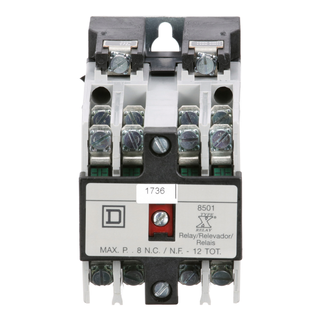 Mayer-DDS-NEMA Control Relay, Type X, machine tool, 10A resistive at 600 VAC, 8 normally open contacts, 110/120 VAC 50/60 Hz coil-2