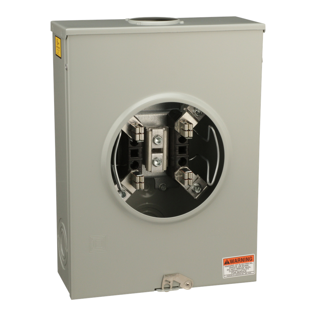 UTRS213B – Individual meter socket, ringless socket, no bypass, 4 jaws no release, OH, UG, 200 A, up to 600 VAC single phase 3W