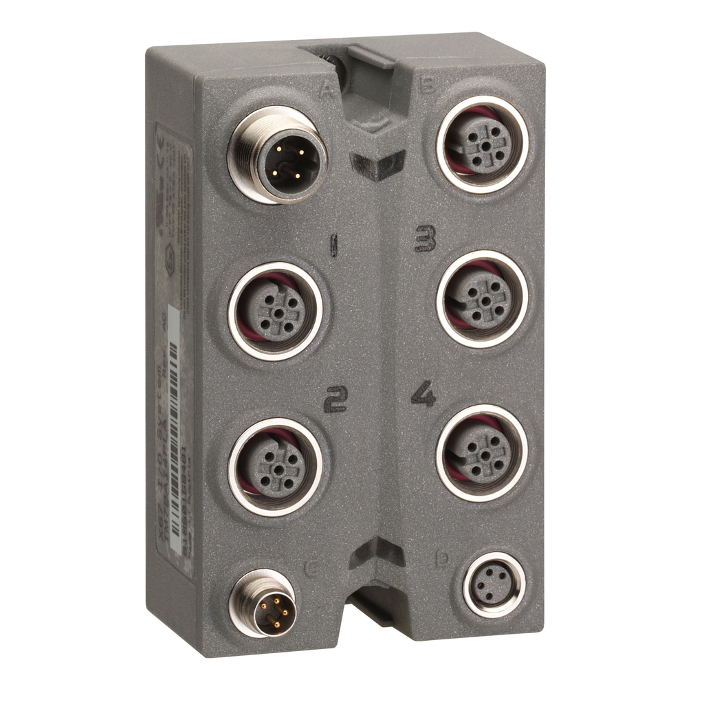 TM7BAO4VLA – Analog I/O expansion block, Modicon TM7, IP67, 4 AO,  /-10 V, M12 connector