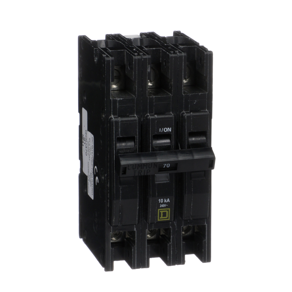 QOU370 – Mini circuit breaker, QOU, 70A, 3 pole, 240 VAC, 10kA