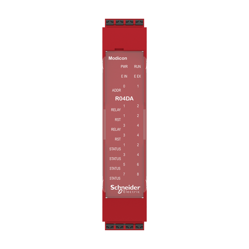 Mayer-DDS-expansion module, Modicon MCM, 4 safety relay outputs, with diagnostic outout, with backplane connection, spring-2