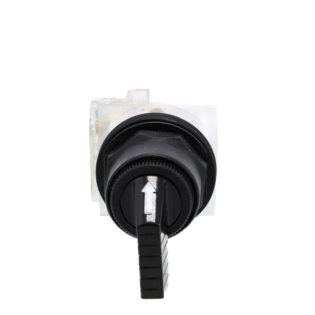 Mayer-DDS-Selector switch, Harmony 9001SK, plastic, long handle, black, 30mm, 3 positions, stay put, 1 C/O-2