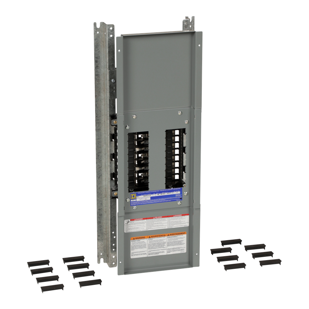 NQ418L1C14 – Panelboard interior, NQ, main lugs, 100A, Cu bus, 18 pole spaces, 3 phase, 4 wire, 240 VAC, 48 VDC