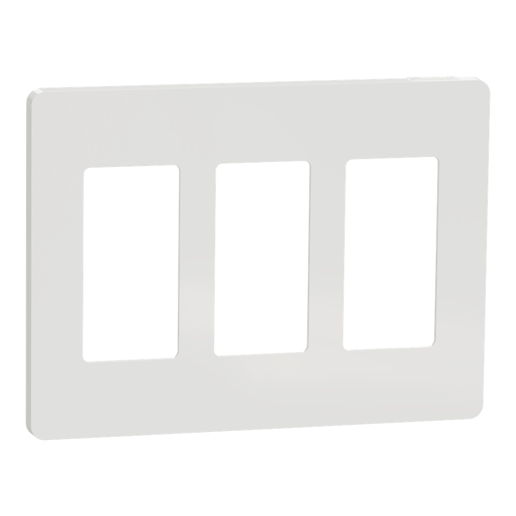 SQWP141003WH – Cover frame, X Series, 3 gangs, screwless, white, matte finish