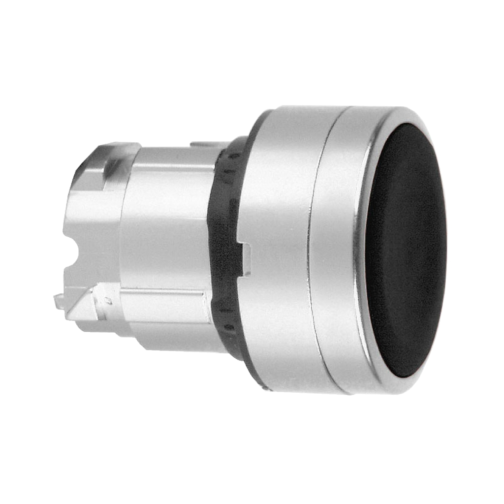 Mayer-DDS-Head for non illuminated push button, Harmony XB4, black flush pushbutton Ø22 mm spring return unmarked-1