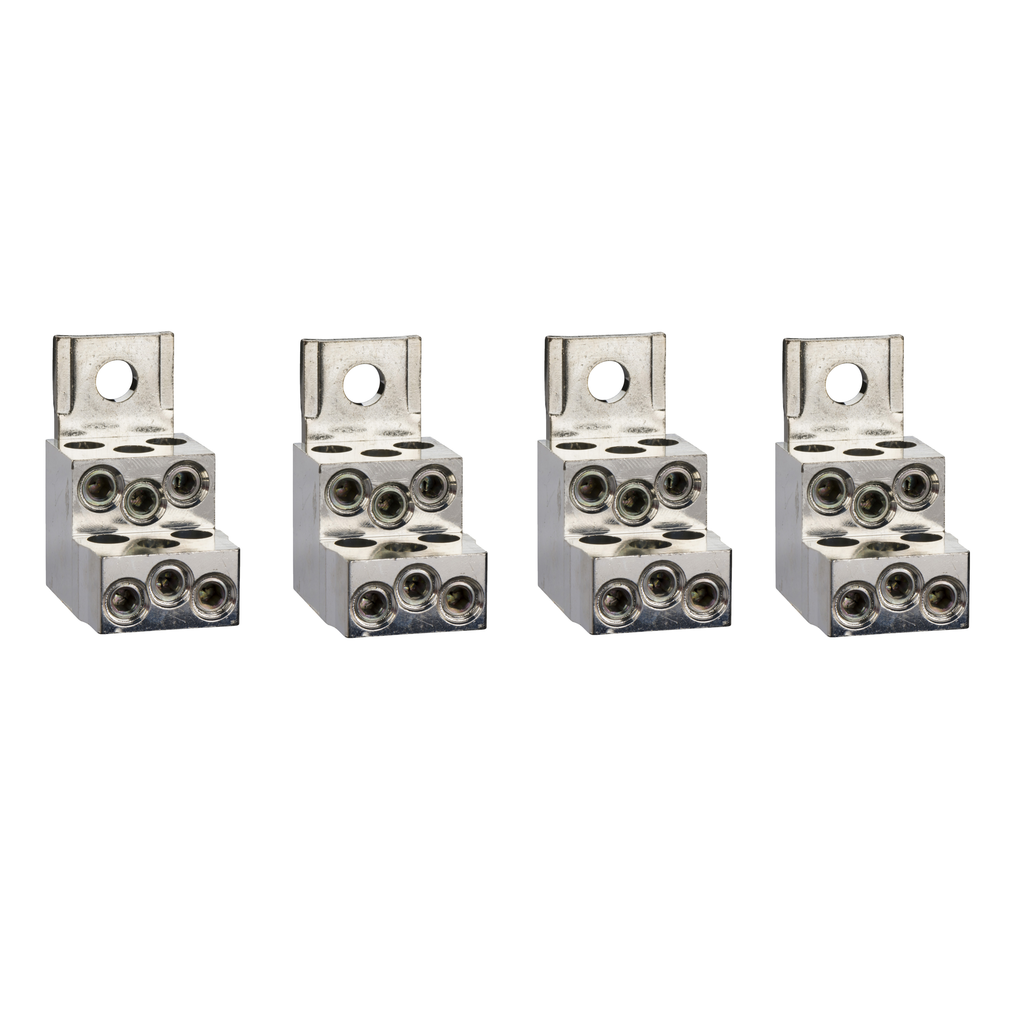 LV429249 – Aluminium bare cable connectors, ComPacT NSX, for 6 cables 1.5mm² to 35mm², 250A, set of 4 parts