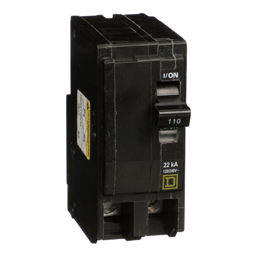 QO2110VH – Mini circuit breaker, QO, 110A, 2 pole, 120/240VAC, 22kA, plug in