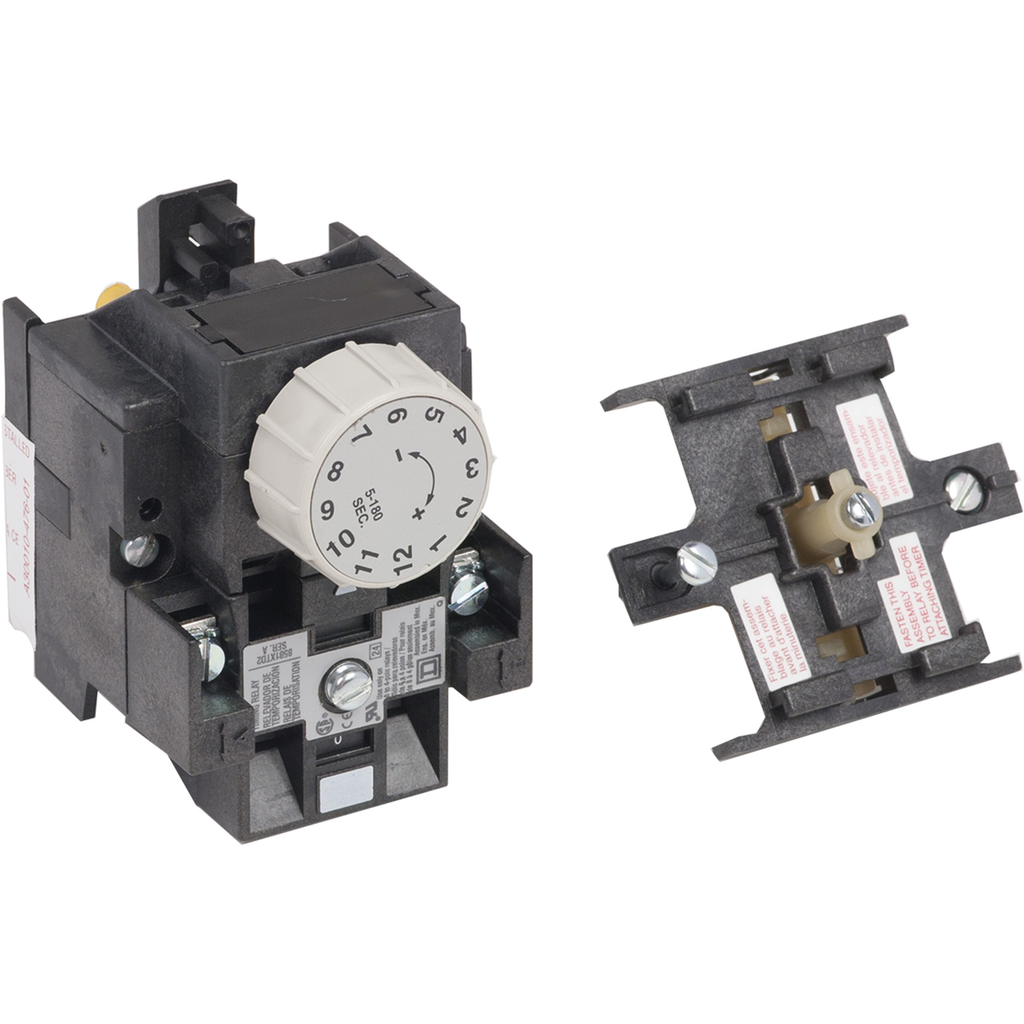 Mayer-DDS-NEMA Control Relay, Type X, pneumatic timer attachment, one minute on delay, 10A resistive at 600 VAC, 1 NO and 1 NC, ring tongue-1