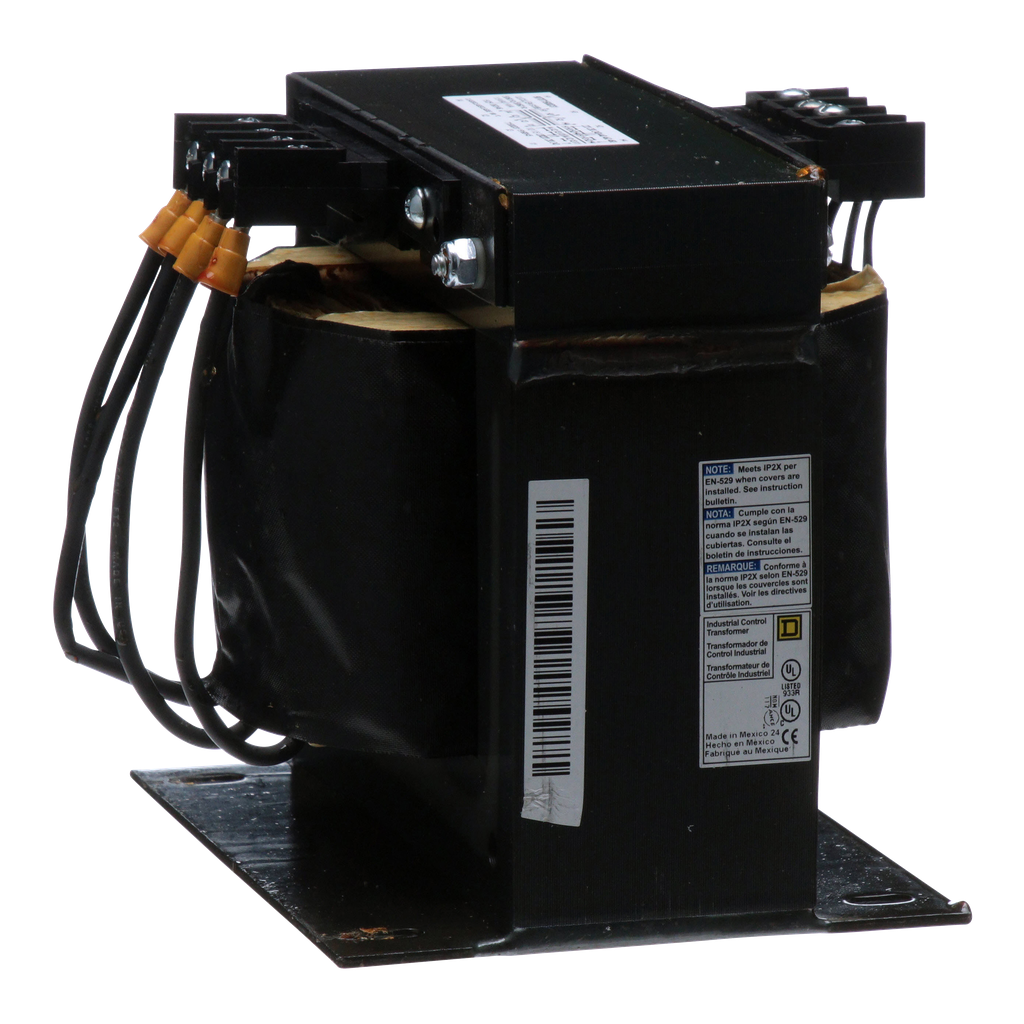 9070T1500D31 – Transformer, Type T, industrial control, 1500VA, 1 phase, 240x480V primary, 120/240V secondary, 115C rise