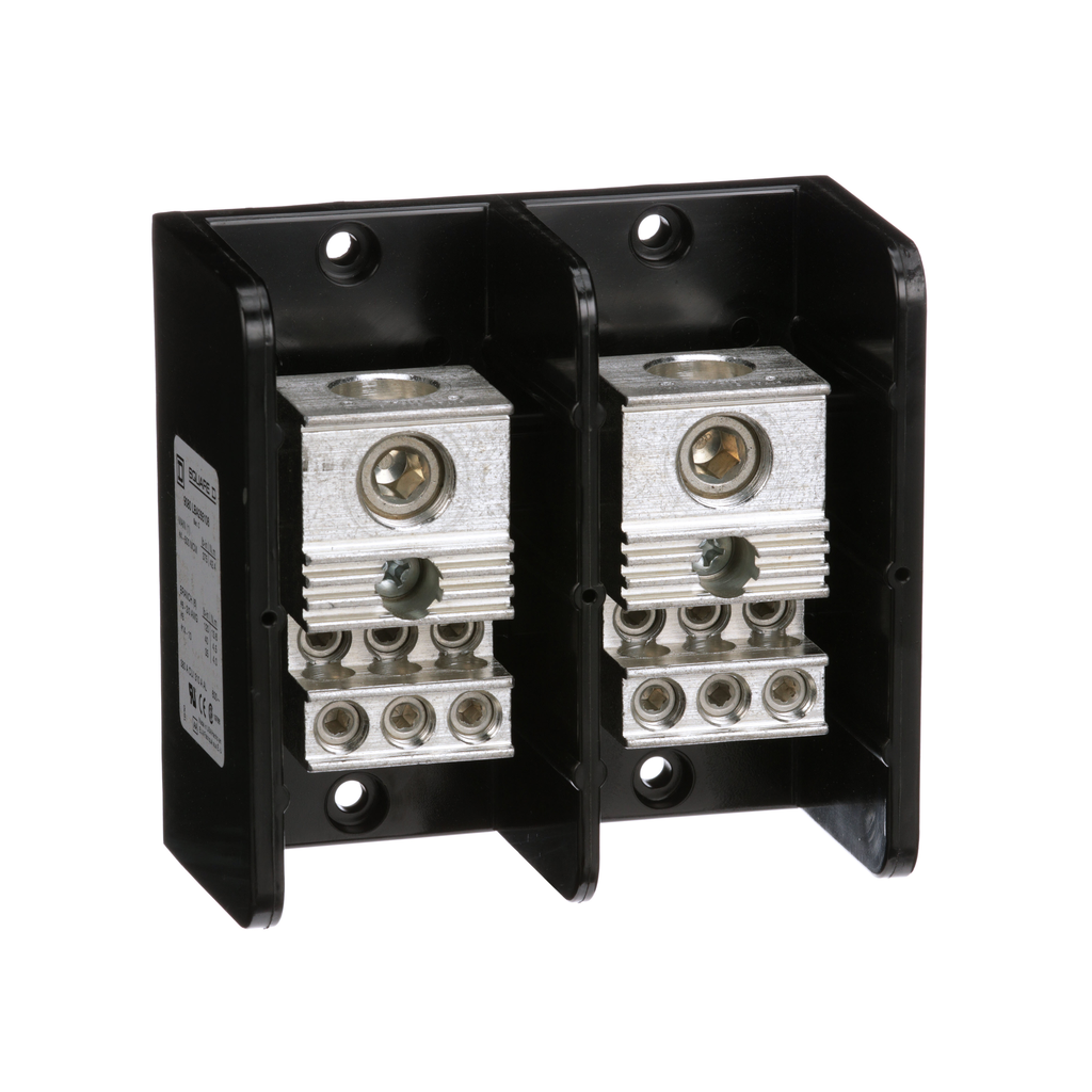 9080LBA265106 – Power distribution block, Linergy, 2 pole, 1 line, 6 load, 380A Cu, 310A Al, 600V