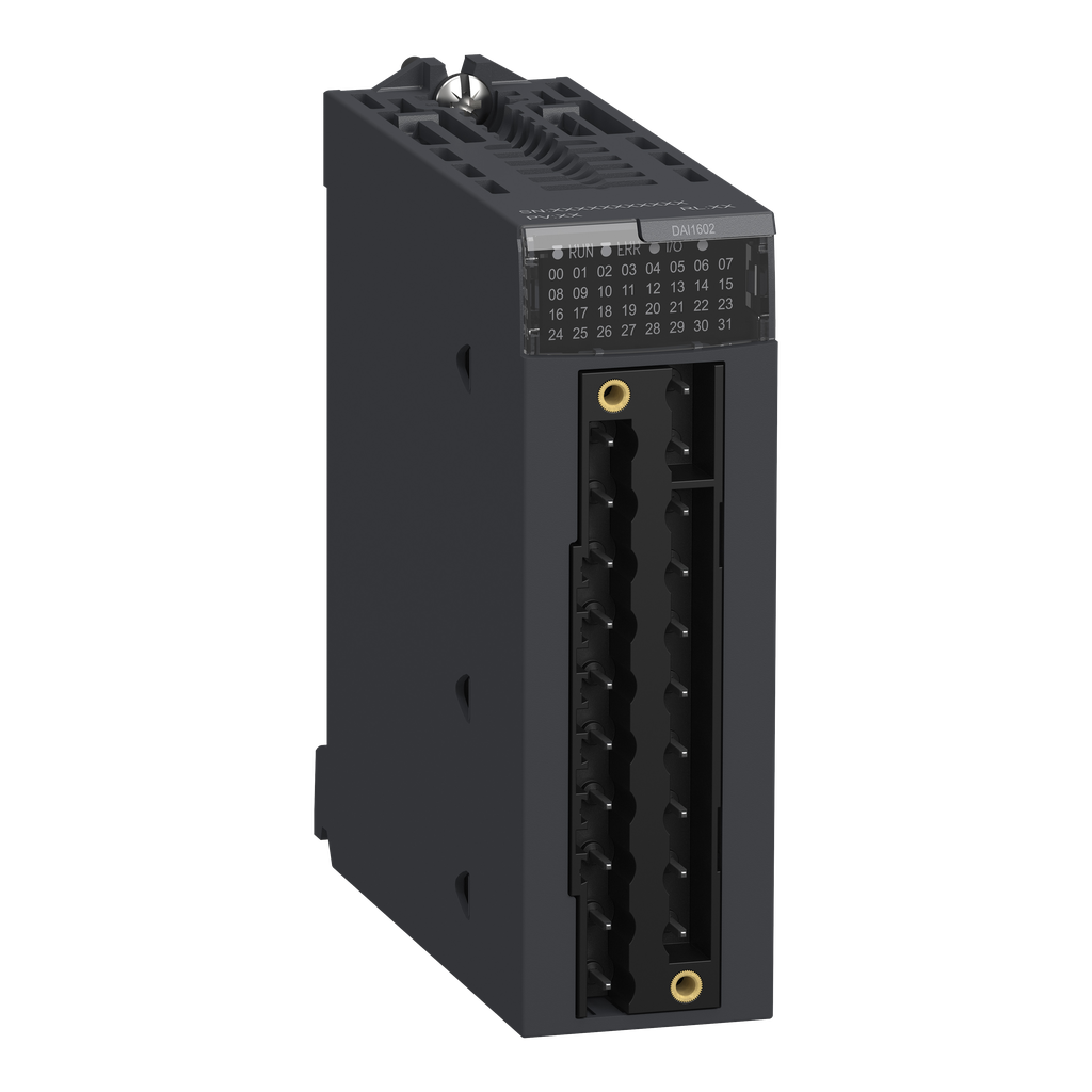 BMXDAI1602 – discrete input module, Modicon X80, 16 inputs, 24V AC or DC, positive or negative