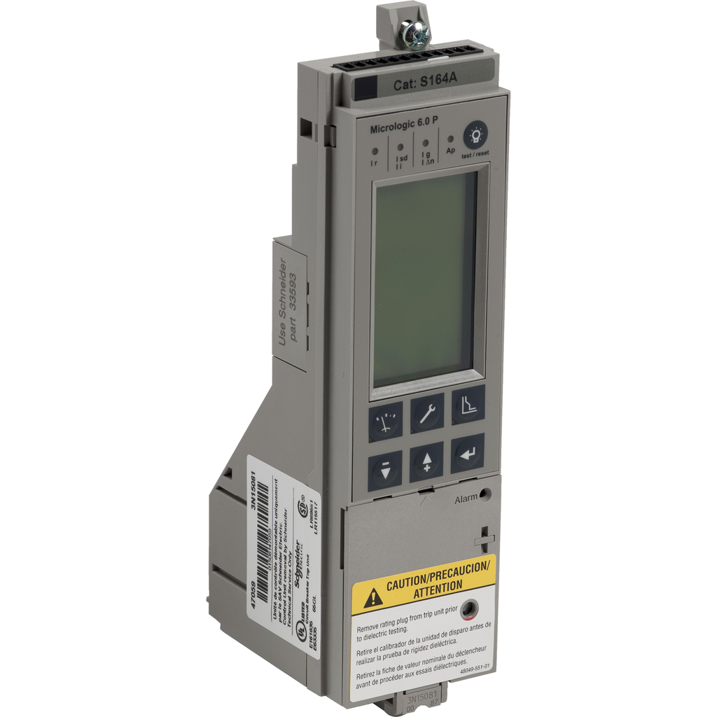 S164A – Trip unit, PowerPact P, R, with rating plug, Micrologic 6.0P, LSIG protection, metering and advanced protection