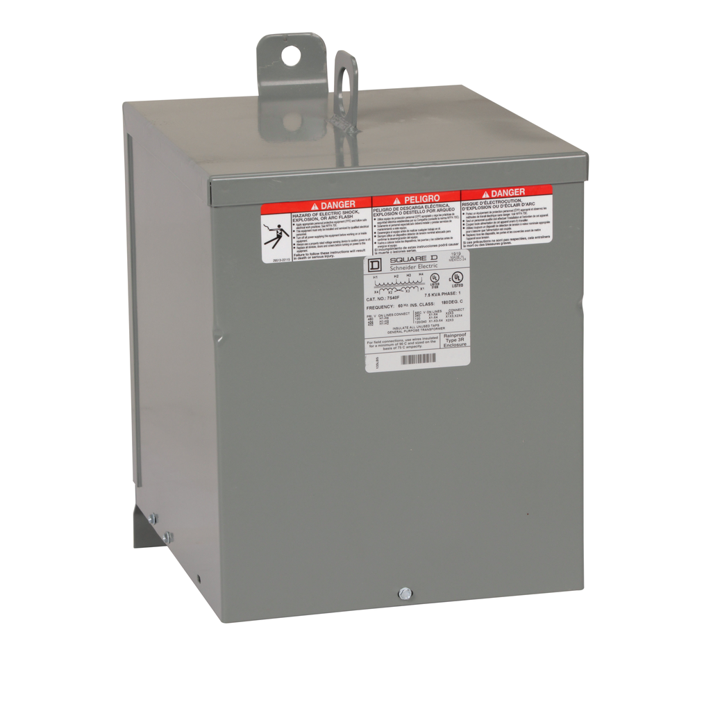 7S40F – Transformer, dry type, encapsulated, 7.5kVA, 1 phase, 480V primary, 120/240V secondary, 13B, 115C rise