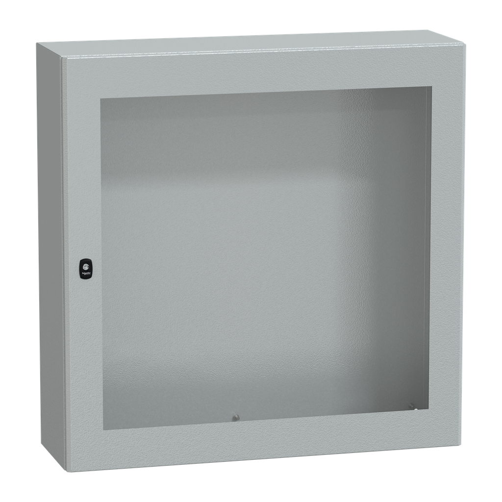 NSYS3D101030T – Wall mounted steel enclosure, PanelSeT S3D, transparent door, without mounting plate, 1000x1000x300mm, IP66, IK08