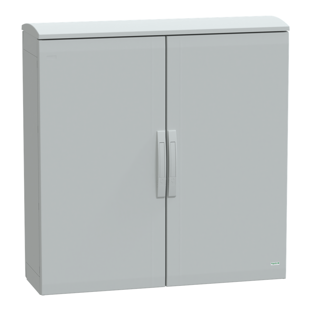 NSYPLAT10103G – Floor standing polyester enclosure, Thalassa PLA, plain door, ventilated canopy, 1000x1000x320mm, IP44, IK10